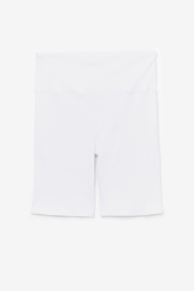 Fila Ribbed Essentials | Cam High Rise Bike Shorts White - Womens - 67480OIRG